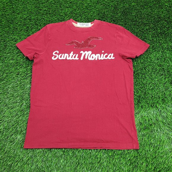 Hollister Shirt Womens Large 20x25 Maroon Santa-Monica Eagle - Picture 1 of 12